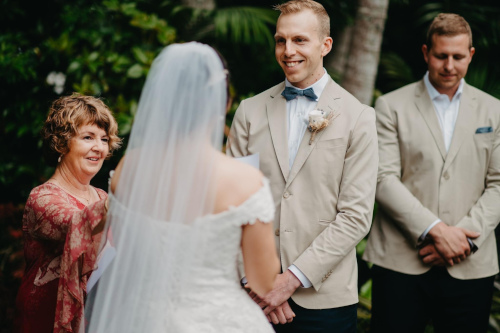 A very happy looking groom.